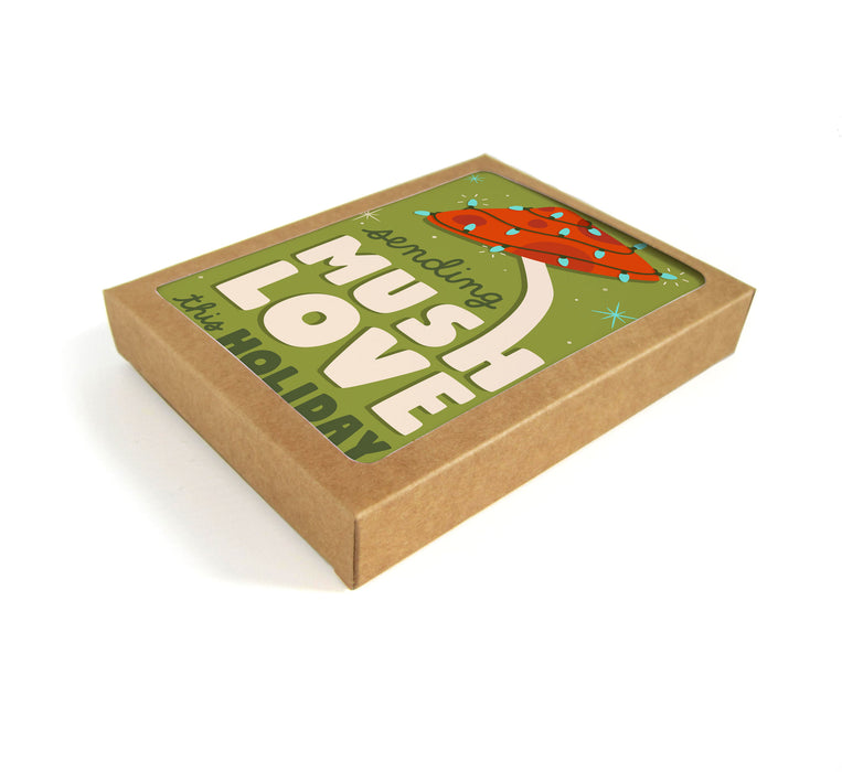 Packaged set of 8 Mush Love holiday cards