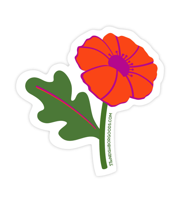 Neighborgoods poppy design sticker