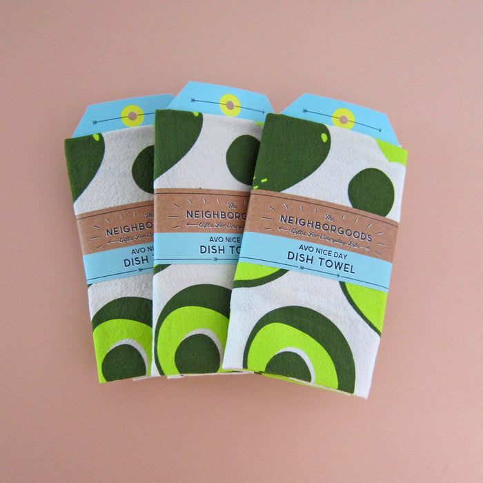 Three packaged Avocado dish towels.