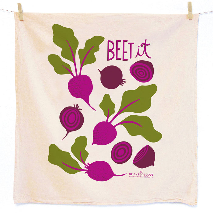 Screen-printed Beet dish towel