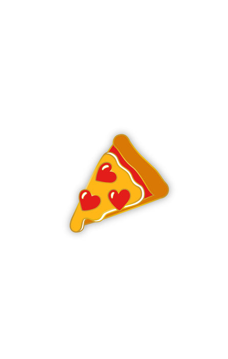 Enamel heart pizza slice pin
