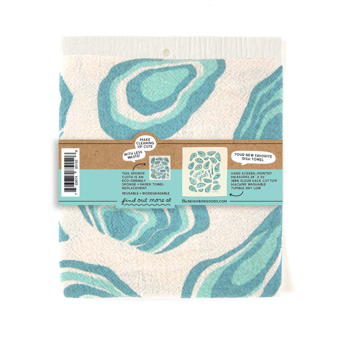 Oysters Dish Towel + Sponge Cloth Gift Set