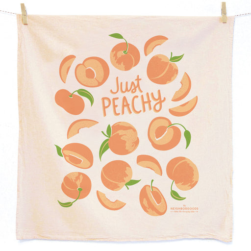 Screen-printed Peach dish towel