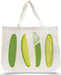 Large canvas tote bag with pickles design, featuring the phrase "I'm kind of a big dill"