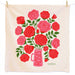 Cotton dish towel with roses design
