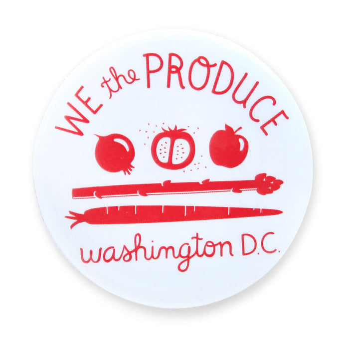 DC Flag design magnet, featuring the phrase "We the Produce; Washington, DC"