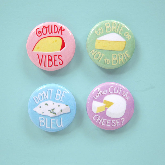 Brie, Cheese wheel, Bleu cheese, and Gouda mini magnets