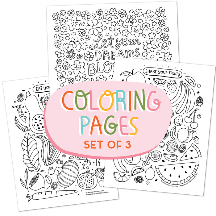 SET OF 3 Coloring Pages