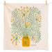 Cotton dish towel with dill design