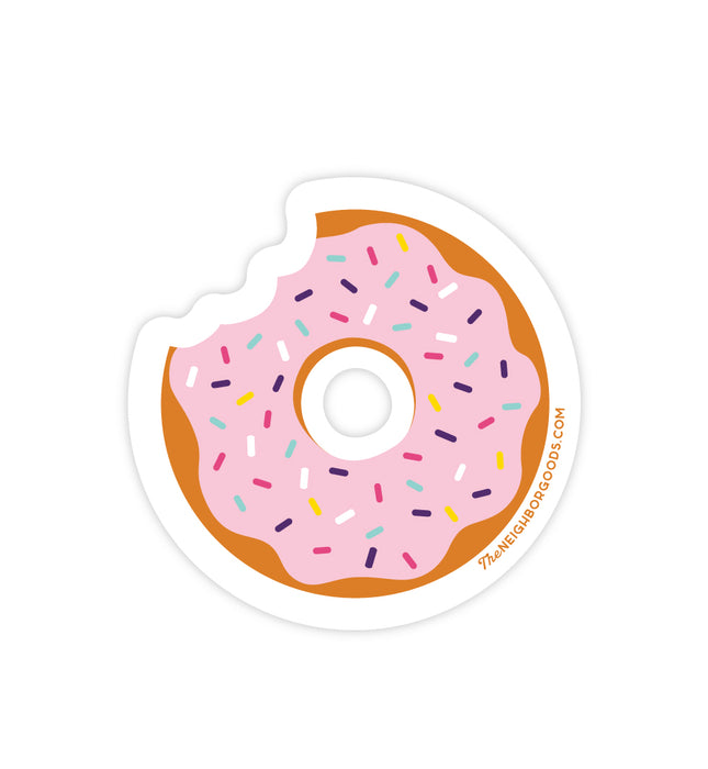 Neighborgoods pink frosted donut design sticker
