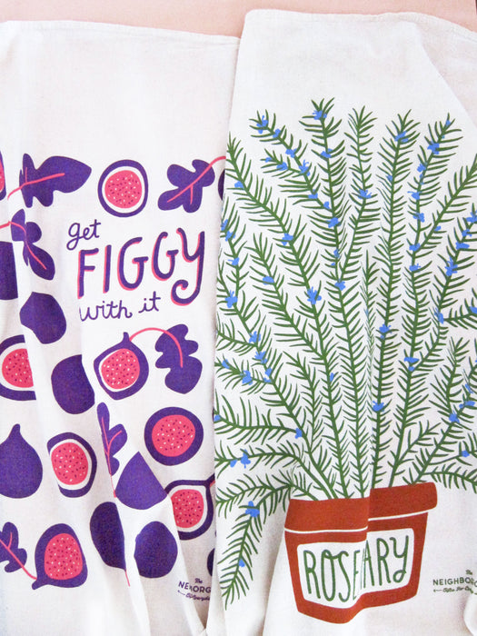 Fig and rosemary dish towels