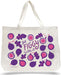 Large canvas tote bag with figs design, featuring the phrase "Get figgy with it"