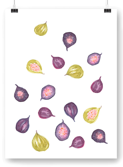 Watercolor figs design print