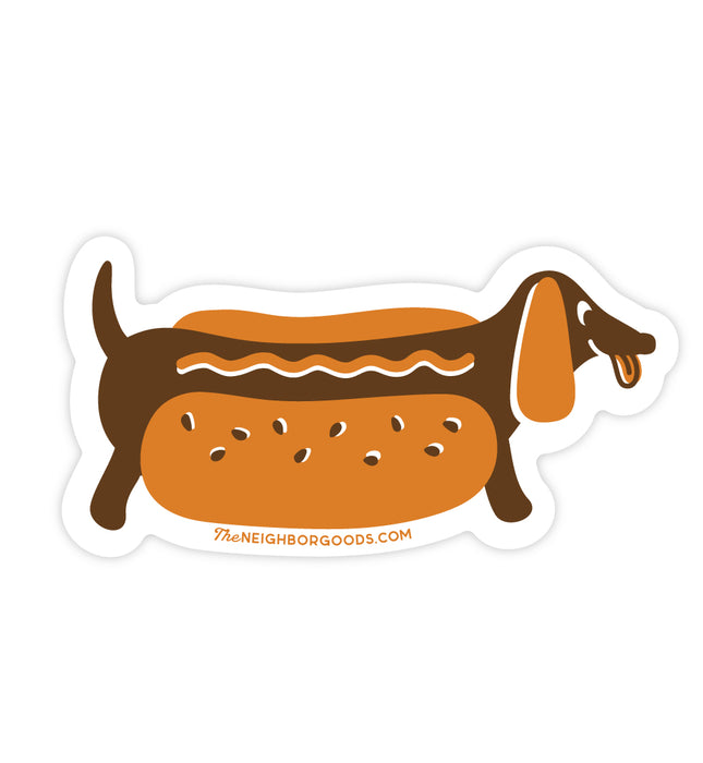 Neighborgoods doxie hot dog design sticker