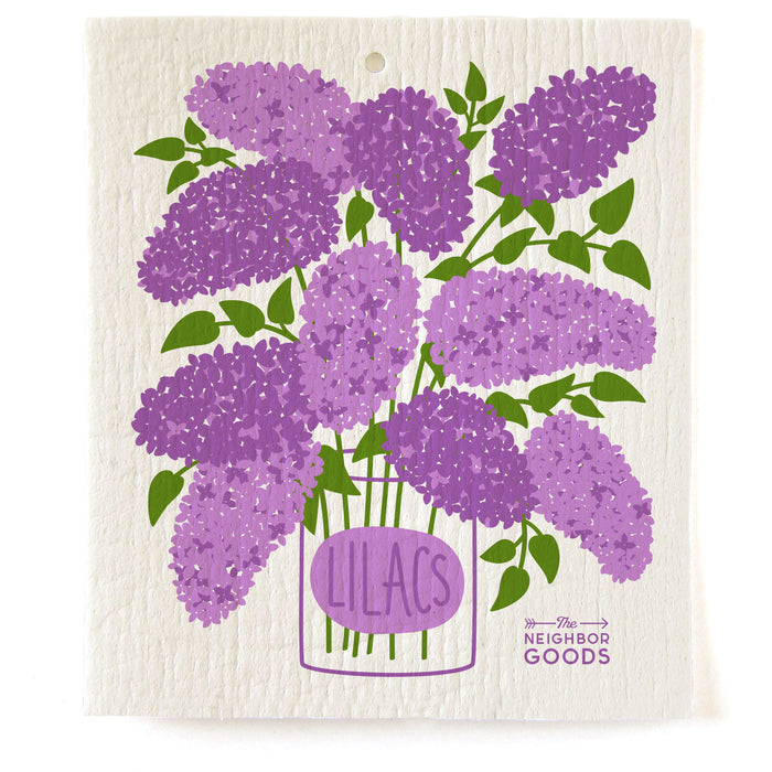 Lilacs Dish Towel + Sponge Cloth Gift Set