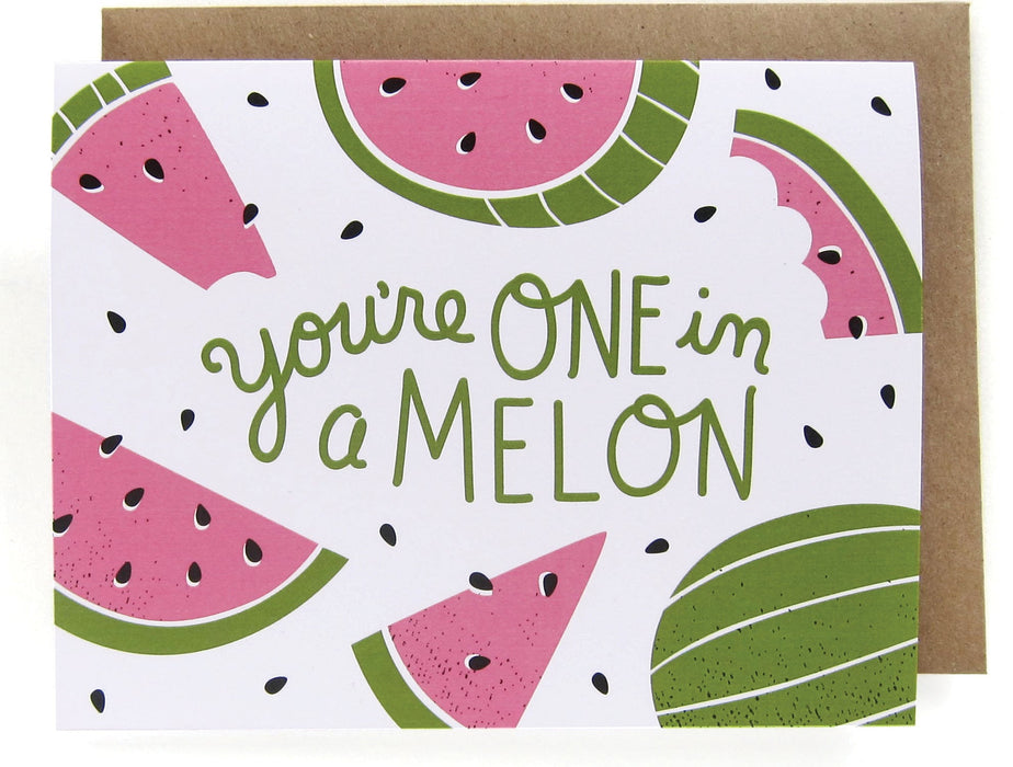 One in a Melon Watermelon Card - Set of 8