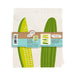 Back of matching dish towel and sponge cloth set with pickles design, featuring the phrase "I'm kind of a big dill"