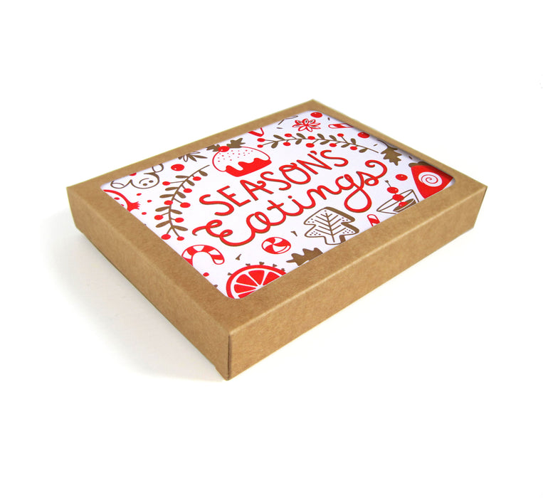 Packaged set of 8 Season's Eatings holiday cards