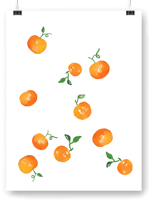 Watercolor clementines design print