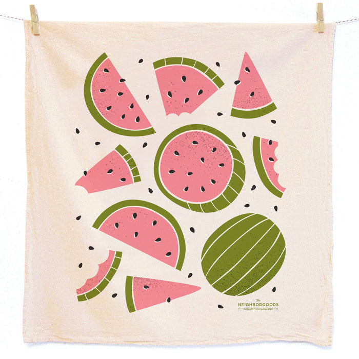 Cotton dish towel with watermelon design