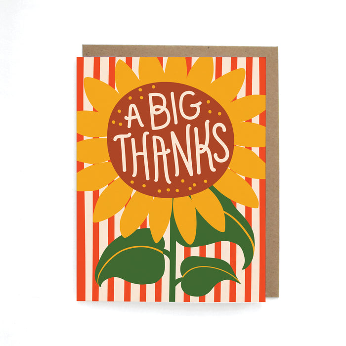A Big Thanks Sunflower Card