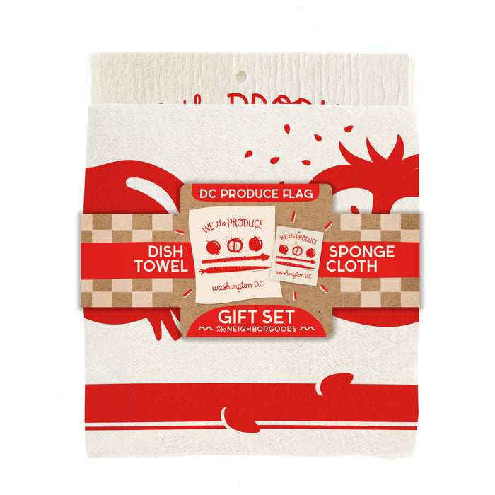 DC Flag Dish Towel + Sponge Cloth Gift Set