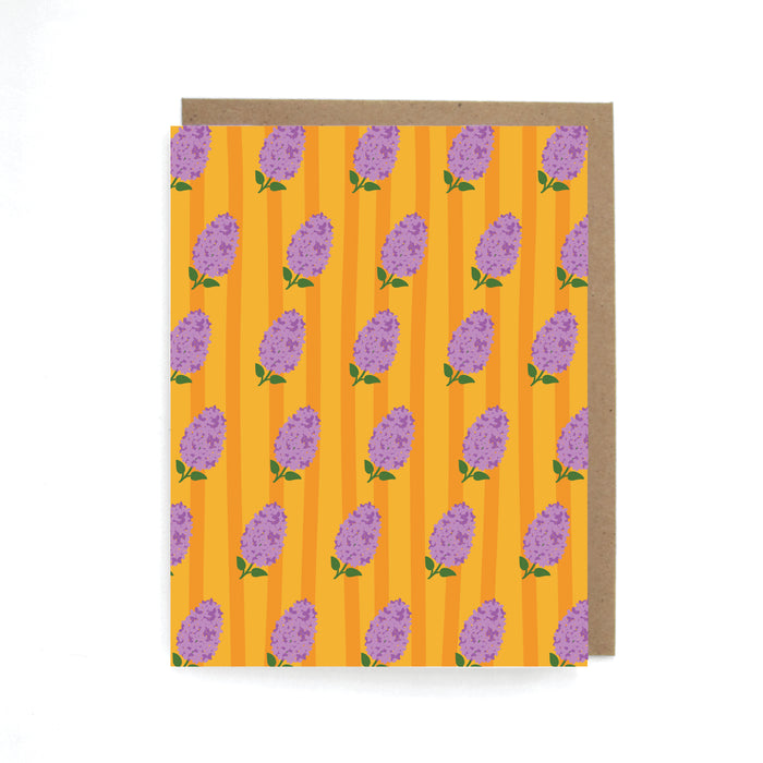 Lilacs Stripes Greeting Card