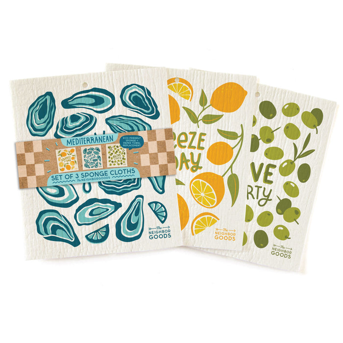 Mediterranean - Sponge Cloth Set of 3