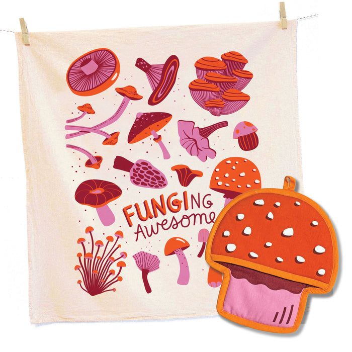 Mushroom Tea Towel and Pot Holder Set