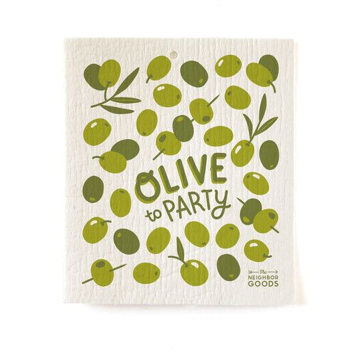 Olive themed Swedish sponge cloth