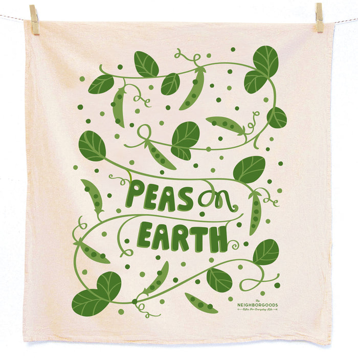 Peas Dish Towel + Sponge Cloth Gift Set