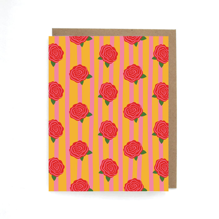 Rosy Stripes Greeting Card