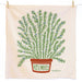 Cotton dish towel with rosemary design