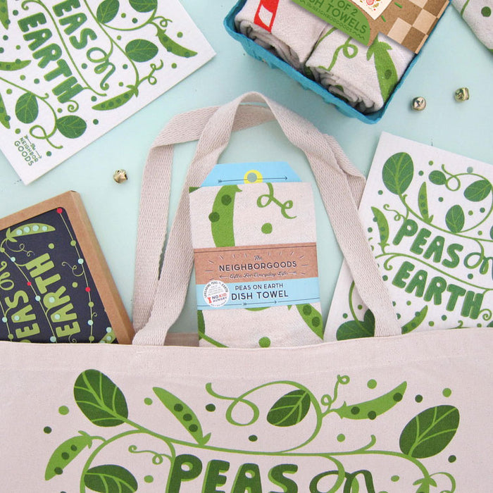 Peas on Earth Tote Bag