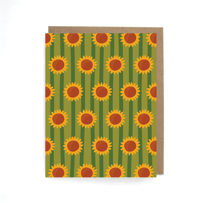 Sunflower Stripes Greeting Card