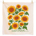 Cotton dish towel with sunflower design