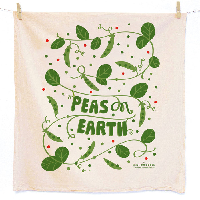 Peas on Earth Dish Towel