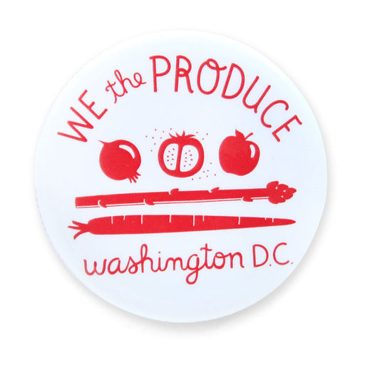 DC Flag design magnet, featuring the phrase "We the Produce; Washington, DC"