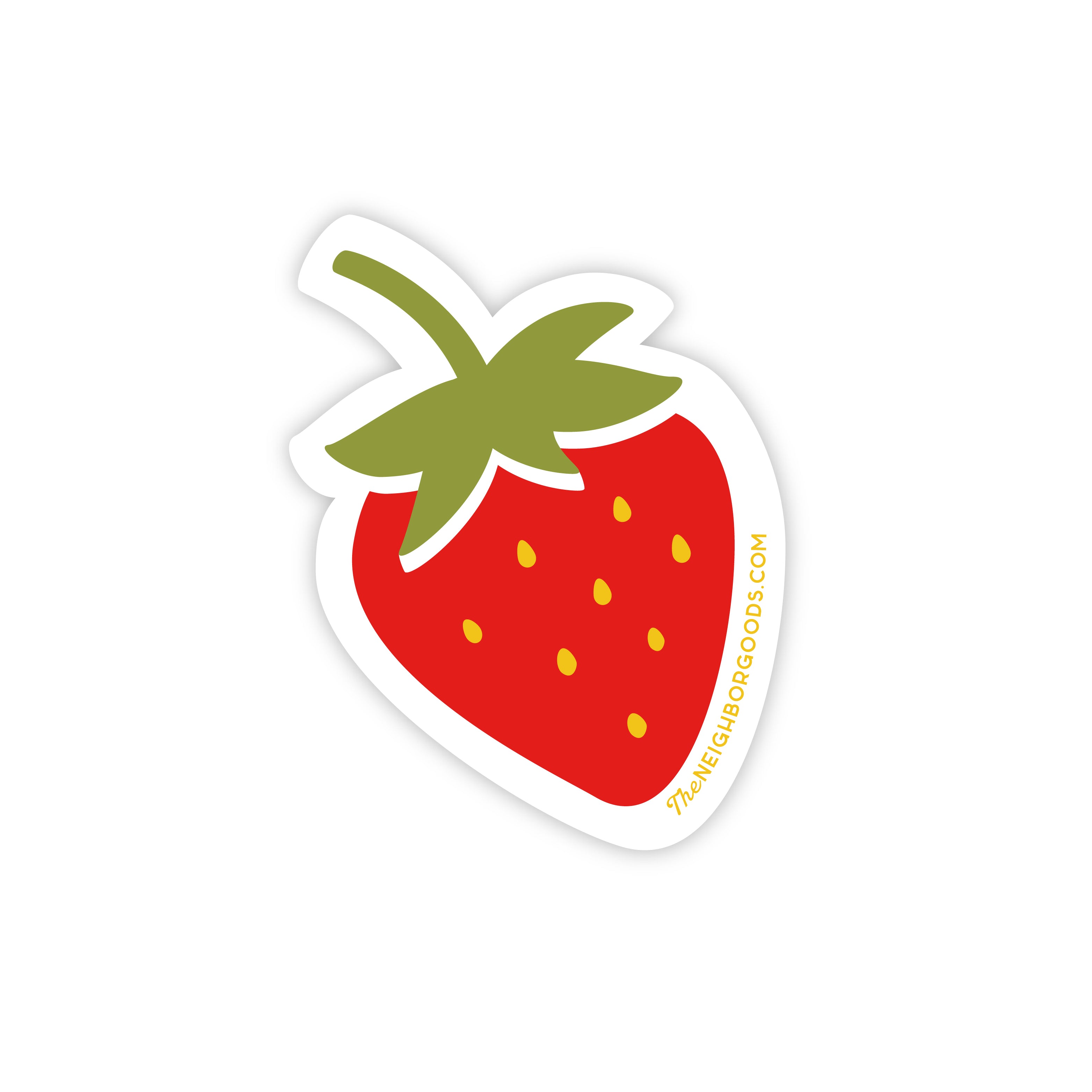 Vintage Strawberry Sticker - Vinyl Fruit Stickers